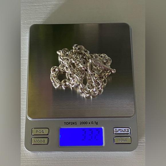 Star Design Concept Thick CHUNKY STERLING SILVER NECKLACE Charm Chain 33.2 GRAMS - Picture 5 of 5